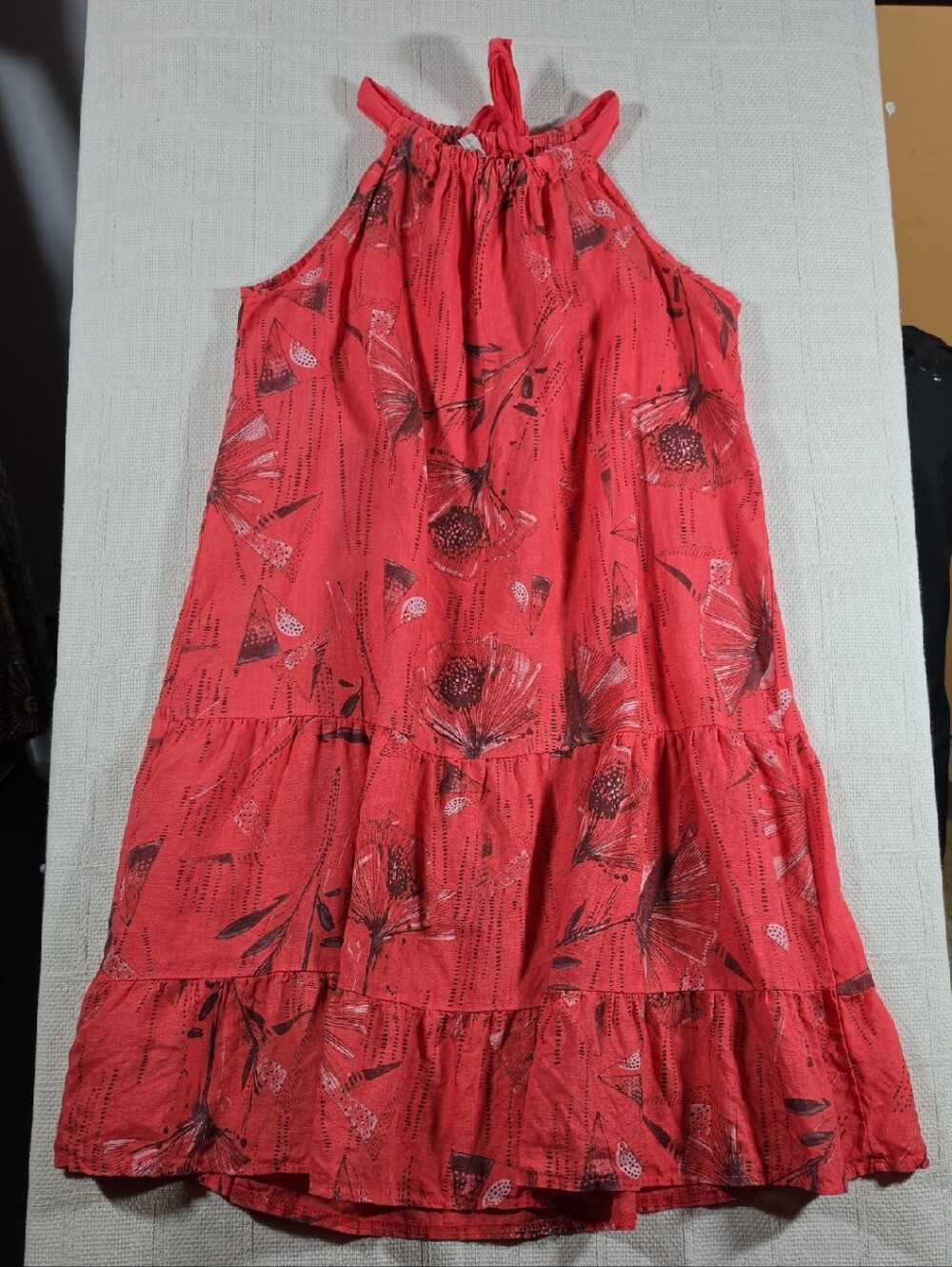 Bellambra Italian Linen Halter Trapeze Dress Size L
